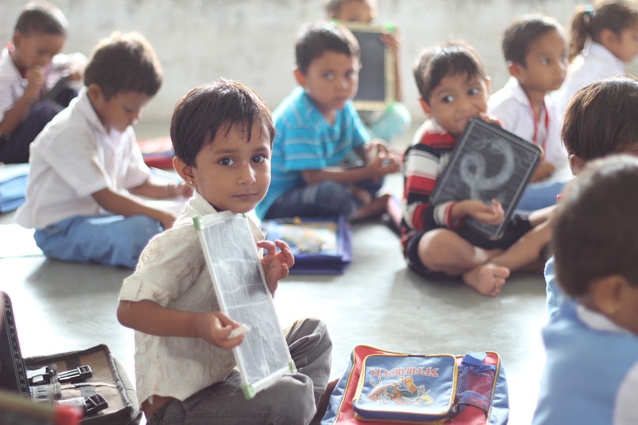 school, india, children